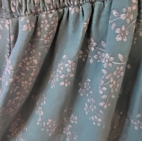 Roxy Jumpsuit Sz Small Smocked Straight Wide Leg Ditzy Floral Bohemian Beachy - Picture 2 of 12